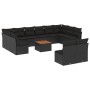 Garden sofa and cushion set 13 pieces black synthetic rattan by , Garden sets - Ref: Foro24-3256223, Price: 783,14 €, Discoun...