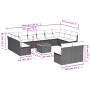 Garden sofa and cushion set 13 pieces black synthetic rattan by , Garden sets - Ref: Foro24-3256223, Price: 783,14 €, Discoun...