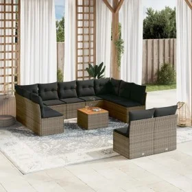 12-piece garden sofa set with gray synthetic rattan cushions by , Garden sets - Ref: Foro24-3256221, Price: 659,01 €, Discoun...