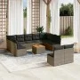 12-teiliges Gartensofa-Set mit grauen synthetischen Rattankissen von , Gartensets - Ref: Foro24-3256221, Preis: 659,01 €, Rab...