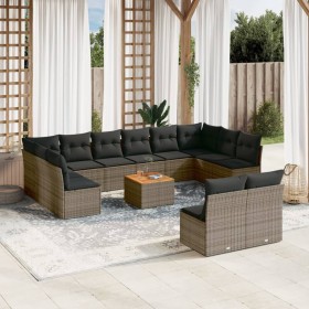 Garden sofa set with cushions 13 pieces gray synthetic rattan by , Garden sets - Ref: Foro24-3256228, Price: 743,35 €, Discou...
