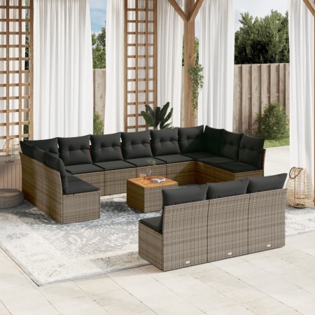 14-piece garden sofa set with gray synthetic rattan cushions by , Garden sets - Ref: Foro24-3256235, Price: 820,90 €, Discoun...