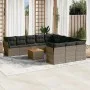 12-teiliges Gartensofa-Set mit grauen synthetischen Rattankissen von , Gartensets - Ref: Foro24-3256242, Preis: 748,31 €, Rab...