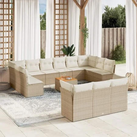14-piece garden sofa set with beige synthetic rattan cushions by , Garden sets - Ref: Foro24-3256254, Price: 907,43 €, Discou...