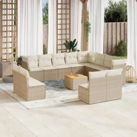 Gartensofa-Set mit Kissen, 13-teilig, beiges synthetisches Rattan von , Gartensets - Ref: Foro24-3256261, Preis: 866,17 €, Ra...