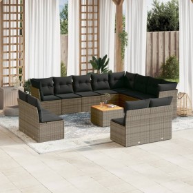 Garden sofa set with cushions 13 pieces gray synthetic rattan by , Garden sets - Ref: Foro24-3256263, Price: 781,04 €, Discou...