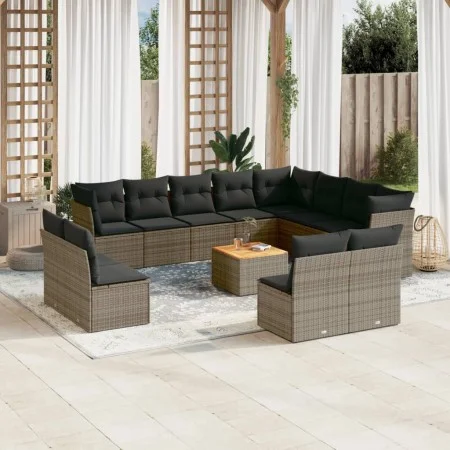 Garden sofa set with cushions 13 pieces gray synthetic rattan by , Garden sets - Ref: Foro24-3256263, Price: 781,72 €, Discou...