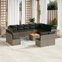 Gartensofa-Set mit Kissen, 13-teilig, graues synthetisches Rattan von , Gartensets - Ref: Foro24-3256263, Preis: 781,04 €, Ra...