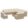 14-piece garden sofa set with beige synthetic rattan cushions by , Garden sets - Ref: Foro24-3256268, Price: 927,38 €, Discou...