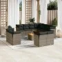 12-teiliges Gartensofa-Set mit grauen synthetischen Rattankissen von , Gartensets - Ref: Foro24-3256277, Preis: 796,68 €, Rab...