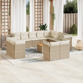 Garden sofa set with cushions 13 pieces beige synthetic rattan by , Garden sets - Ref: Foro24-3256282, Price: 933,13 €, Disco...