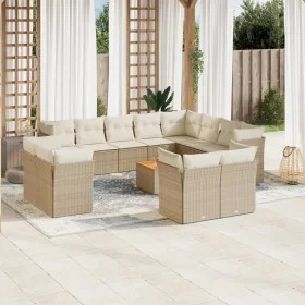 Garden sofa set with cushions 13 pieces beige synthetic rattan by , Garden sets - Ref: Foro24-3256282, Price: 903,13 €, Disco...