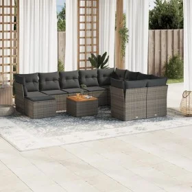 11-piece garden sofa set and gray synthetic rattan cushions by , Garden sets - Ref: Foro24-3256305, Price: 638,57 €, Discount: %