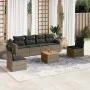 7-piece garden sofa set with gray PE rattan cushions by , Garden sets - Ref: Foro24-3256403, Price: 408,90 €, Discount: %