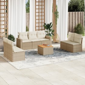 Garden sofa set with beige cushions 8 pcs PE rattan by , Garden sets - Ref: Foro24-3256408, Price: 532,07 €, Discount: %