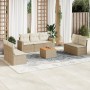Gartensofa-Set mit beigen Kissen 8 Stück PE-Rattan von , Gartensets - Ref: Foro24-3256408, Preis: 532,07 €, Rabatt: %