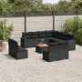 Gartensofa-Set 12-teilig mit schwarzen synthetischen Rattankissen von , Gartensets - Ref: Foro24-3256510, Preis: 702,31 €, Ra...