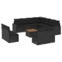 Gartensofa-Set 12-teilig mit schwarzen synthetischen Rattankissen von , Gartensets - Ref: Foro24-3256510, Preis: 702,31 €, Ra...