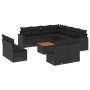 Set de sofás de jardín 12 piezas cojines ratán sintético negro de , Conjuntos de jardín - Ref: Foro24-3256510, Precio: 710,92...