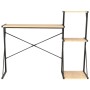 Escritorio con estantería negro y roble 116x50x93 cm de vidaXL, Escritorios - Ref: Foro24-20289, Precio: 48,41 €, Descuento: %