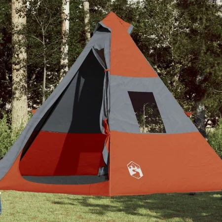 Tipi-Zelt für 7 Personen, wasserdicht, Grau-Orange von , Zelte - Ref: Foro24-94429, Preis: 122,82 €, Rabatt: %