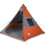 Tipi-Zelt für 7 Personen, wasserdicht, Grau-Orange von , Zelte - Ref: Foro24-94429, Preis: 122,82 €, Rabatt: %