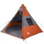 Tipi Tent for 7 People Waterproof Gray Orange by , tents - Ref: Foro24-94429, Price: 122,82 €, Discount: %