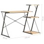 Schreibtisch mit Regal in Schwarz und Eiche, 116 x 50 x 93 cm von vidaXL, Schreibtische - Ref: Foro24-20289, Preis: 48,41 €, ...