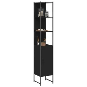 Schwarzer Badezimmerschrank aus Holzwerkstoff, 33 x 33 x 185,5 cm von , Schminktische - Ref: Foro24-842471, Preis: 88,15 €, R...