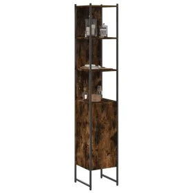 Smoked oak engineered wood bathroom cabinet 33x33x185.5 cm by , Dressing tables - Ref: Foro24-842473, Price: 76,58 €, Discoun...