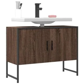 Armario lavabo baño madera ingeniería roble marrón 80x33x60 cm by , bathroom vanities - Ref: Foro24-842465, Price: 55,81 €, D...