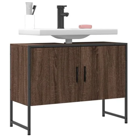 Armario lavabo baño madera ingeniería roble marrón 80x33x60 cm von , Badezimmerwaschtische - Ref: Foro24-842465, Preis: 55,81...