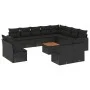 Garden sofa and cushion set 13 pieces black synthetic rattan by , Modular outdoor sofas - Ref: Foro24-3224368, Price: 824,24 ...