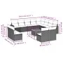 Garden sofa and cushion set 13 pieces black synthetic rattan by , Modular outdoor sofas - Ref: Foro24-3224368, Price: 824,24 ...