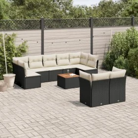 Garden sofa set 10 pieces with black synthetic rattan cushions by , Garden sets - Ref: Foro24-3223809, Price: 571,10 €, Disco...