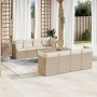 9-teiliges Gartensofa-Set mit beigen synthetischen Rattankissen von , Gartensets - Ref: Foro24-3223524, Preis: 570,25 €, Raba...