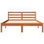 Solid wax brown pine wood bed frame 140x190 cm by , Beds and slatted bases - Ref: Foro24-844141, Price: 87,89 €, Discount: %
