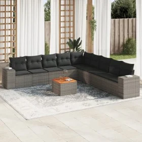 10-teilige Gartensofagarnitur mit grauen synthetischen Rattankissen von , Gartensets - Ref: Foro24-3257824, Preis: 600,43 €, ...