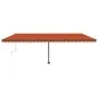 Manual retractable awning with orange and brown LED light 600x300 cm by , Awnings - Ref: Foro24-3069805, Price: 680,06 €, Dis...
