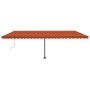 Toldo manual retráctil con luz LED naranja y marrón 600x300 cm de , Toldos - Ref: Foro24-3069805, Precio: 623,21 €, Descuento: %