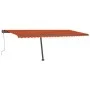 Manual retractable awning with orange and brown LED light 600x300 cm by , Awnings - Ref: Foro24-3069805, Price: 680,06 €, Dis...