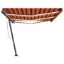 Manual retractable awning with orange and brown LED light 600x300 cm by , Awnings - Ref: Foro24-3069805, Price: 680,06 €, Dis...