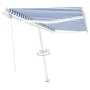 Automatische Markise LED-Windsensor blau und weiß 400x350 cm von , Markisen - Ref: Foro24-3069631, Preis: 719,27 €, Rabatt: %
