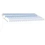 Automatic awning LED wind sensor blue and white 400x350 cm by , Awnings - Ref: Foro24-3069631, Price: 719,27 €, Discount: %