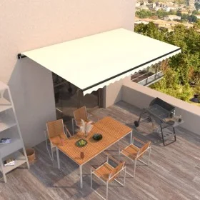 Manual retractable awning cream color 500x300 cm by , Awnings - Ref: Foro24-3069137, Price: 368,31 €, Discount: %