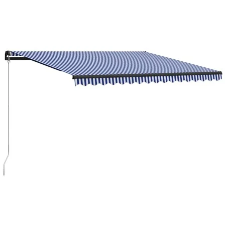 Toldo manual retráctil azul y blanco 450x300 cm de , Toldos - Ref: Foro24-3055194, Precio: 338,32 €, Descuento: %
