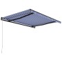 Blau-weiße einziehbare manuelle Markise 450x300 cm von , Markisen - Ref: Foro24-3055194, Preis: 360,97 €, Rabatt: %