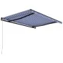 Toldo manual retráctil azul y blanco 450x300 cm de , Toldos - Ref: Foro24-3055194, Precio: 338,32 €, Descuento: %