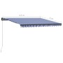 Blau-weiße einziehbare manuelle Markise 450x300 cm von , Markisen - Ref: Foro24-3055194, Preis: 360,97 €, Rabatt: %