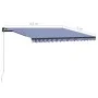 Toldo manual retráctil azul y blanco 450x300 cm de , Toldos - Ref: Foro24-3055194, Precio: 338,32 €, Descuento: %